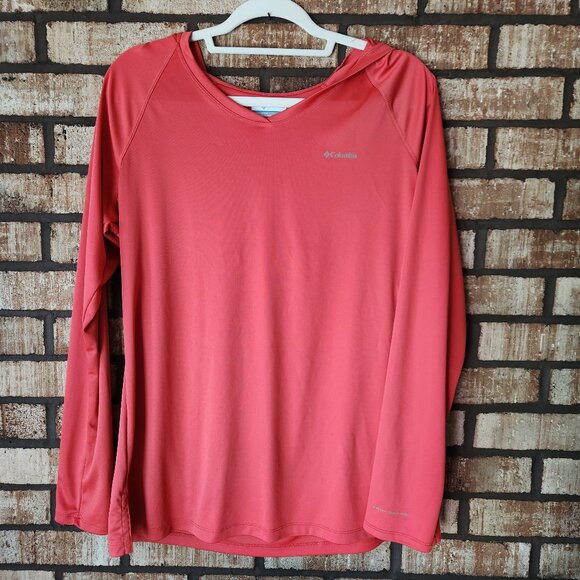 Ladies Columbia Omni Shade Long Sleeved Hoodie Orange Size L EUC - Picture 1 of 4